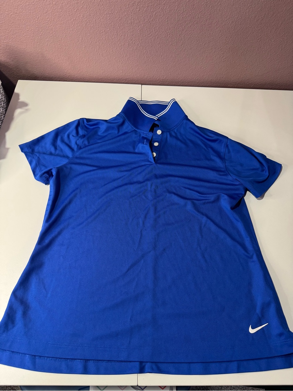 Nike Women’s Royal Blue Polo with White Stripe Collar